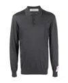 Golden Goose Logo-patch Wool Polo Shirt In Black