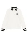 Golden Goose Logo-patch Zip-up Polo Shirt In White