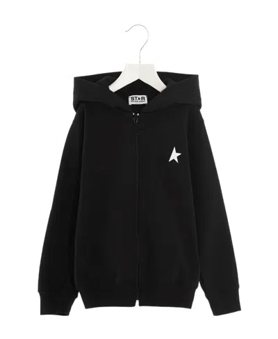 Golden Goose Logo-patched Zipped Hood In Black