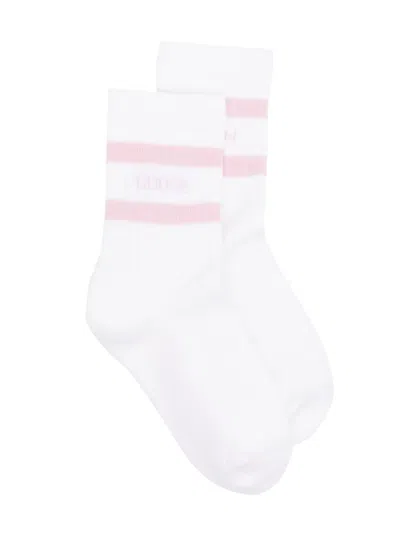 Golden Goose Kids' Logo-print Cotton-blend Socks In White