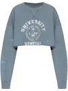 Golden Goose Journey Cropped Crewneck Sweatshirt In Blue