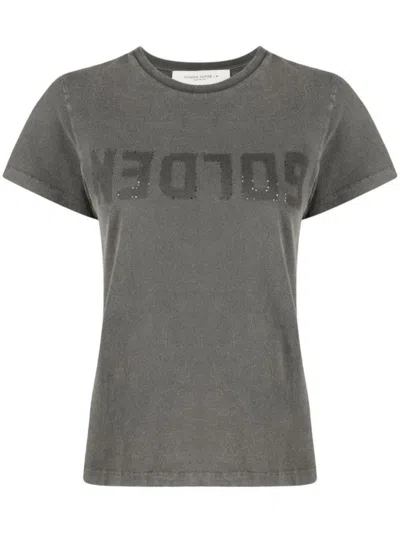 Golden Goose Deluxe Brand Women Doris Cotton T-shirt With Logo Detail In Animal Print
