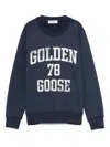 Golden Goose Kid's Journey Logo-print Sweatshirt In Blue
