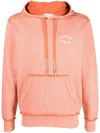 Golden Goose Logo-print Drawstring Hoodie In Orange