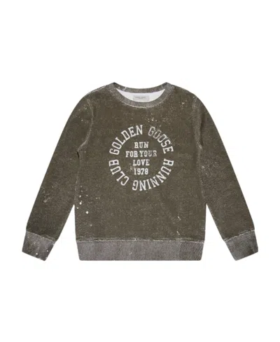 Golden Goose Logo-print Faded Sweatshirt In Brown