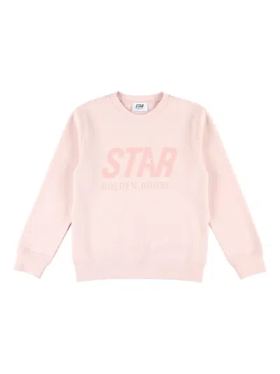 Golden Goose Kids' Logo-print Fleece Sweatshirt In Pink