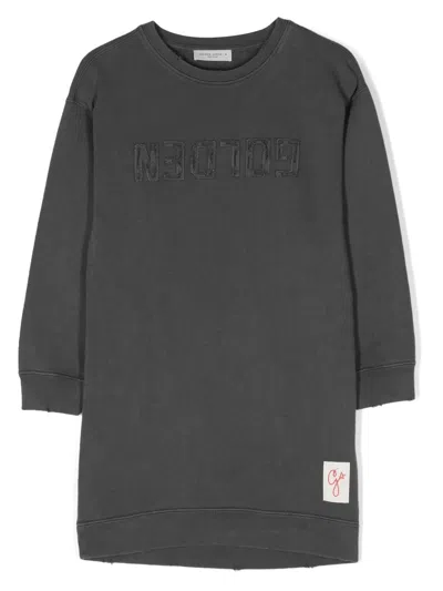 Golden Goose Kids' Logo-print Jumper Dress In Grey