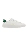 Golden Goose Purestar White Star And Matte Green Heel Tab Women's Sneakers In White