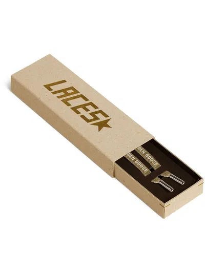Golden Goose Logo-print Laces In Gold