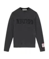 Golden Goose Golden M S Regular Sweatshirt Distressed Cotton Jersey With Logo Clothing In Black