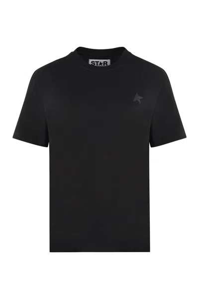 Golden Goose Logo Print Short Sleeve T Shirt In Black