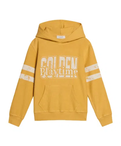Golden Goose Logo-print Sleeve-stripe Hoodie In Yellow