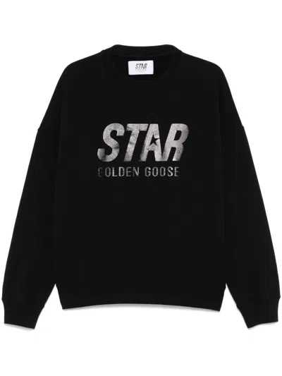 Golden Goose Logo Print Sweatshirt In Cotton In Black