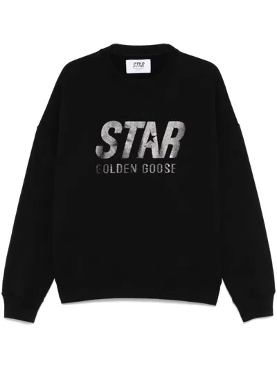 Golden Goose Logo Print Sweatshirt In Cotton In Black