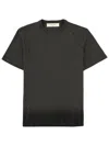 Golden Goose Vintage-effect Anthracite T-shirt With Perforated Heart Men In Black