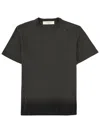 Golden Goose Vintage-effect Anthracite T-shirt With Perforated Heart Men In Gray