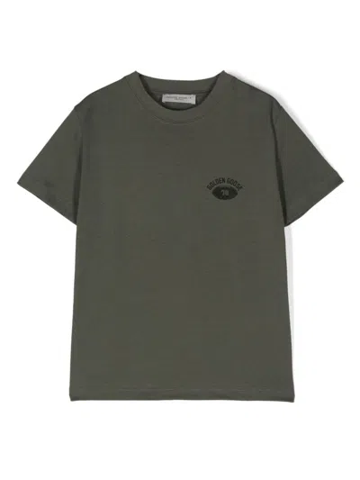 Golden Goose Kids' Logo-print T-shirt In Green