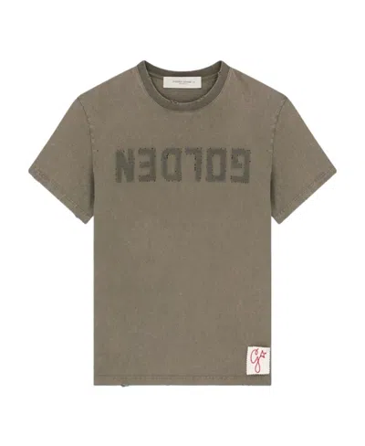 GOLDEN GOOSE GOLDEN GOOSE DELUXE BRAND LOGO PRINTED CREWNECK T-SHIRT
