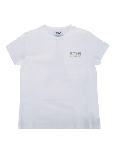 Golden Goose Kids' Logo-print T-shirt In White
