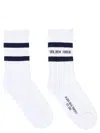 Golden Goose Logo Printed Striped Socks In White