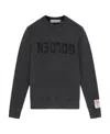 Golden Goose Golden M S Regular Sweatshirt Distressed Cotton Jersey With Logo Clothing In Black