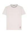 Golden Goose White Crewneck T-shirt With Rhinestone Embellishments On The Collar And Logo Detail On The Rear In C In White