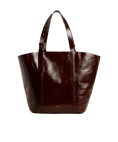 Golden Goose Logo Shoulder Bag In Brown