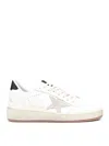 Golden Goose Ballstar 2 Leather Upper And Spur Suede Star Shiny Leather Heel Shoes In White