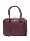 Golden Goose Logo-stamp Leather Tote Bag In Purple