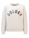 Golden Goose Kids Logo-patch Crewneck Sweatshirt In Artic Wolf/multicolor