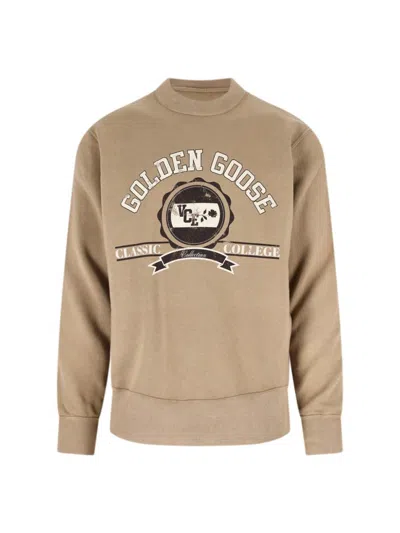 Golden Goose Logo Sweatshirt In Brown