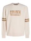 Golden Goose Ivory Cotton Sweatshirt With Contrasting Logo In Neutral