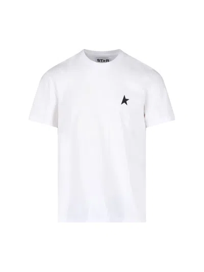 Golden Goose Logo T-shirt In Bianco E Nero