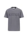 Golden Goose T-shirt In White Cotton With Iconic Logo Star In Gray