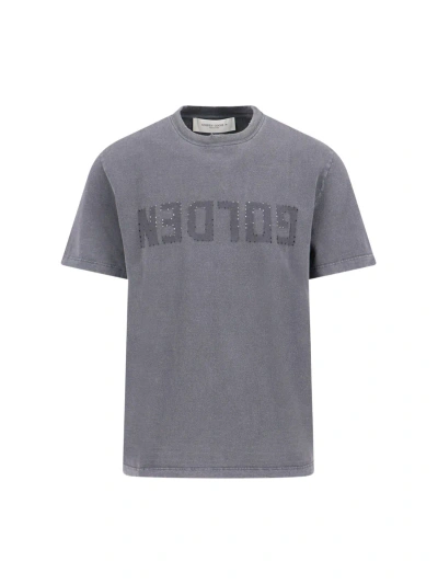 Golden Goose Logo T-shirt In Gray