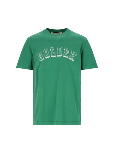 Golden Goose Journey Ms T-shirt Regular Gauze Cotton Jersey In Green