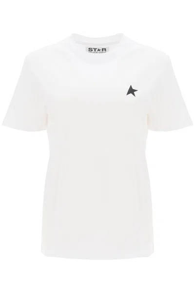 GOLDEN GOOSE WHITE T-SHIRT WITH BLACK STAR