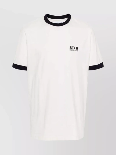 GOLDEN GOOSE LOGO T-SHIRT WITH CONTRAST TRIMS