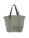 Golden Goose Military Green Canvas Shopping Bag In Gray