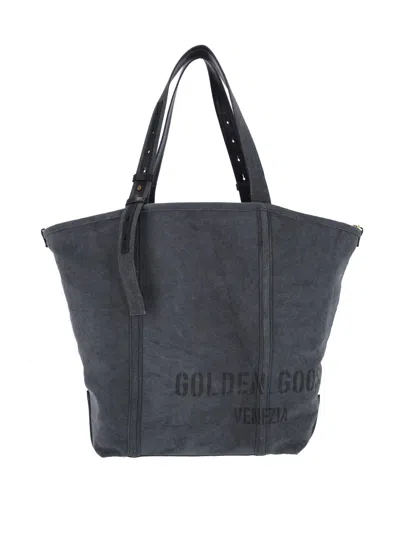Golden Goose Logo Tote Bag In Grey