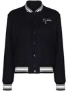 Golden Goose Dark Blue Virgin Wool Bomber Jacket