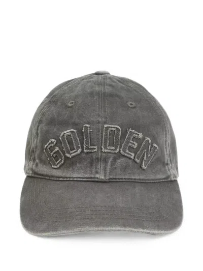 Golden Goose Logo-appliqué Distressed Baseball Cap In 그레이