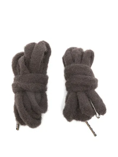 Golden Goose Logo-engraved Shoelaces In Gray