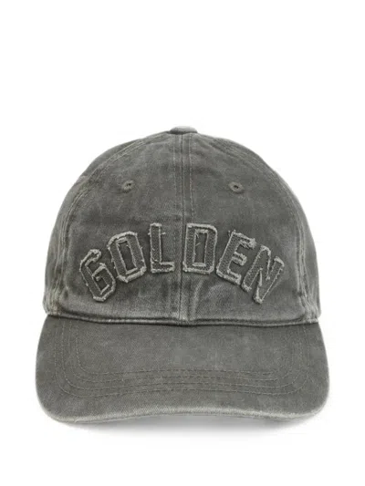 Golden Goose Dark Kalamata Washed Journey Cotton Baseball Cap In Gray