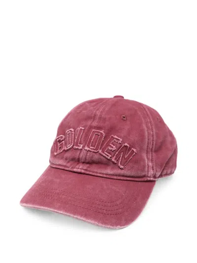 Golden Goose Logo-patch Star-stud Baseball Cap In Pink
