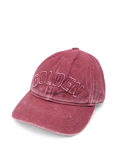 Golden Goose Logo-patch Star-stud Baseball Cap In Red