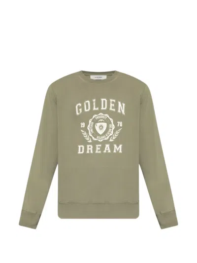 Golden Goose Deluxe Brand Garment Dyed Crew Neck Sweatshirt In Green