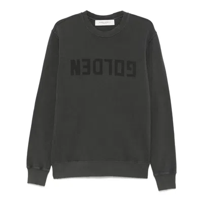 Golden Goose Golden Regular Distressed Cotton Sweatshirt In Black