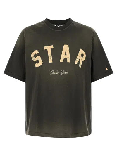 Golden Goose Logo-print Sunfaded Cotton T-shirt In Gray