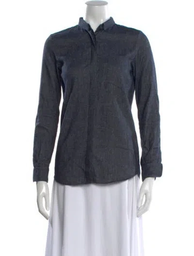 Pre-owned Golden Goose Long Sleeve Button-up Top In Gray